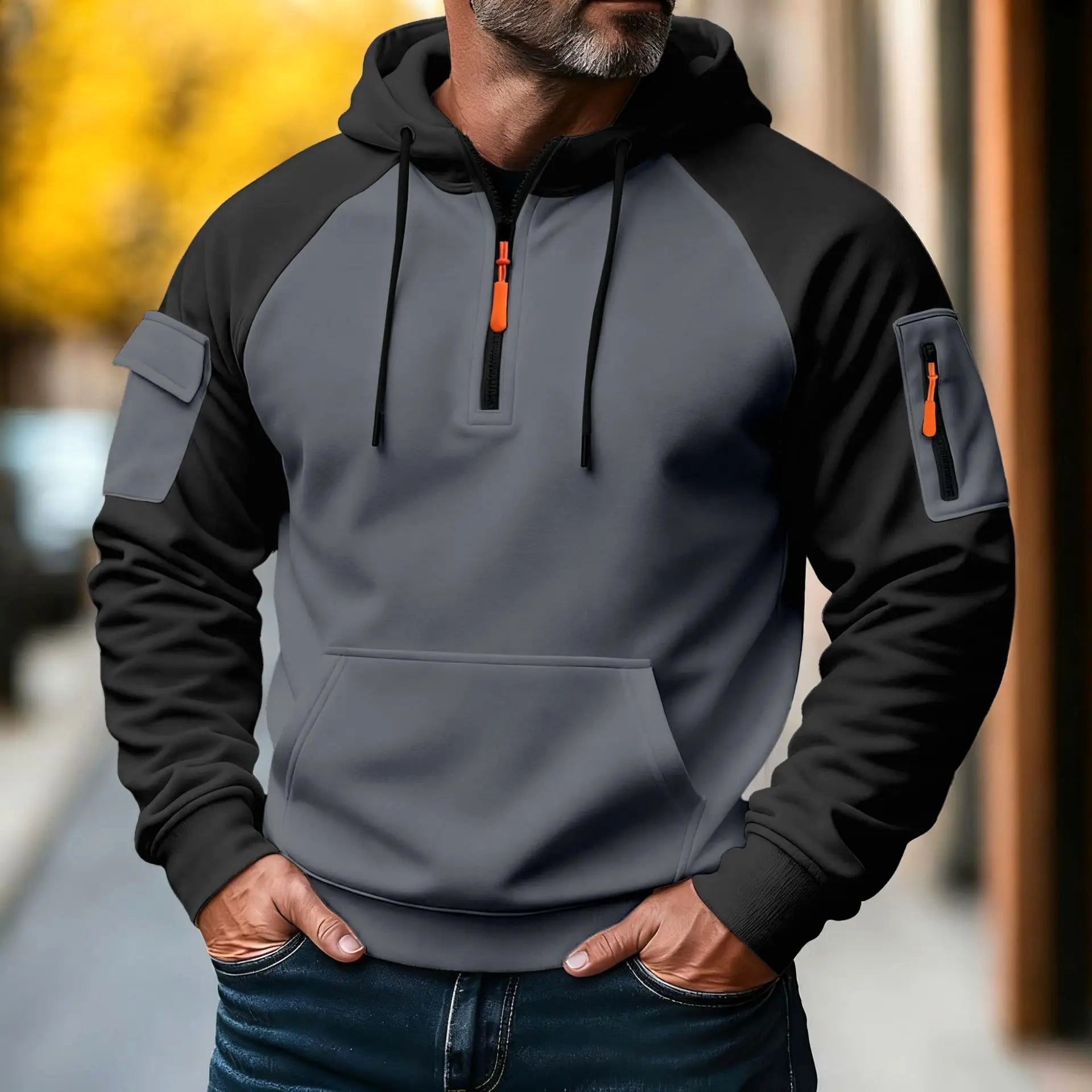 Bastian | Herren-Pullover mit Reißverschluss, Sportiver Strick-Pullover | Nomad NTS | Khaki
