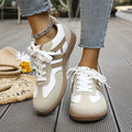 Beatrice | Damen orthopädische Slip-On-Sneaker, gepolsterte Wandersneaker | Nomadnts | Khaki & White