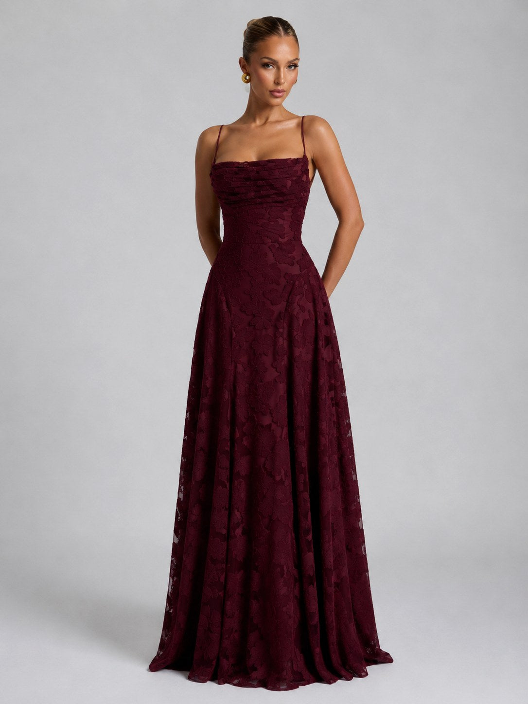 Bella | Damen Blumen-Maxikleid, geformte Silhouette Abendkleid | Nomadnts | Nomadnts