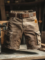 Benedict | Herren Vintage-Cargo-Shorts, locker geschnittene Utility-Shorts | Nomadnts | Black