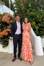 Bernadette | Damen Blumen-Maxikleid mit V-Ausschnitt und Rüschenschultern, Kleid für Hochzeitsgäste | Nomadnts | Nomadnts