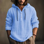 Bernd | Herren-Hoodie mit entspanntem Schnitt, moderner Kapuzenpullover | Nomad NTS | Blue