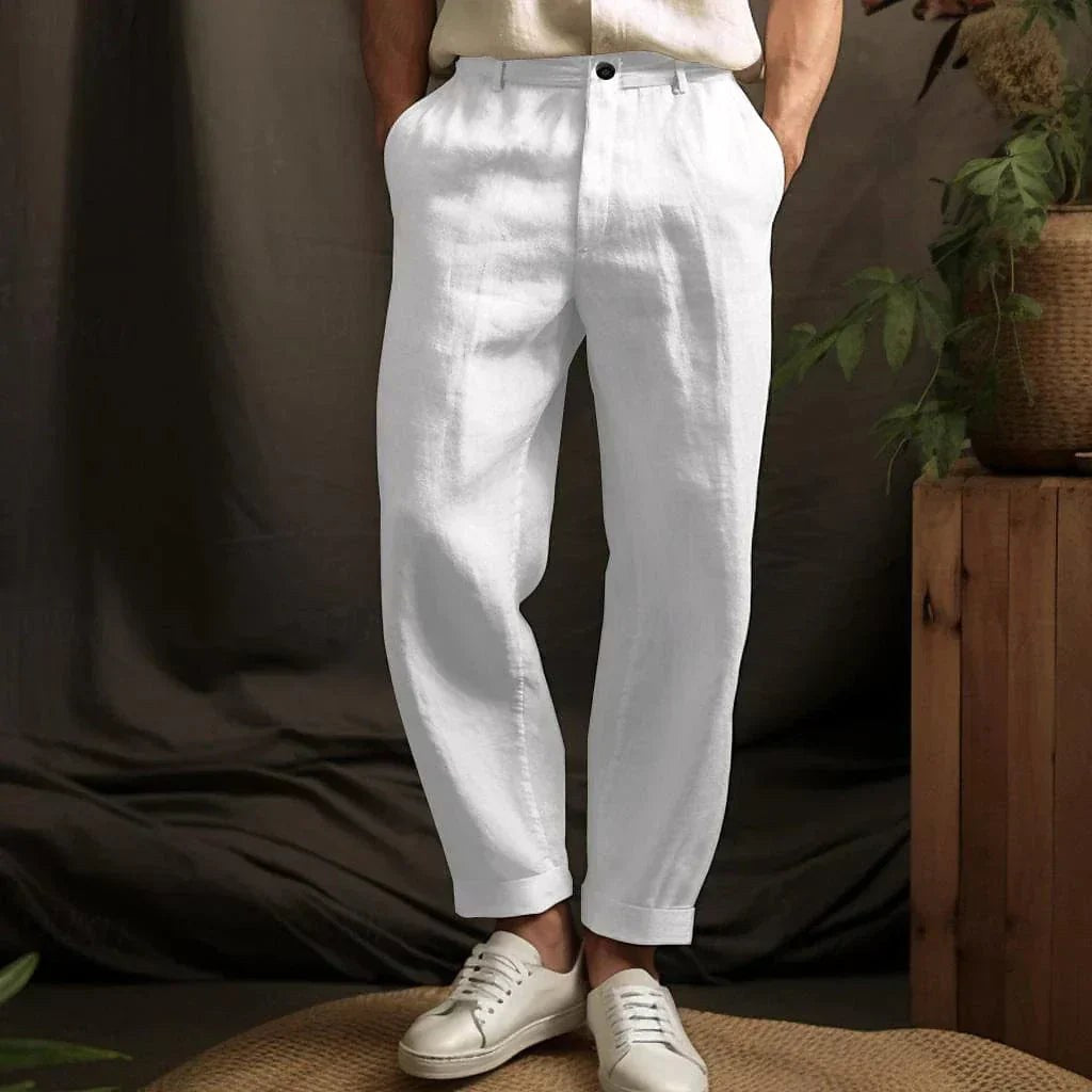 Bernhard | Herrenhose aus Leinen, lockerer Schnitt, Freizeithose | Nomad NTS | Beige
