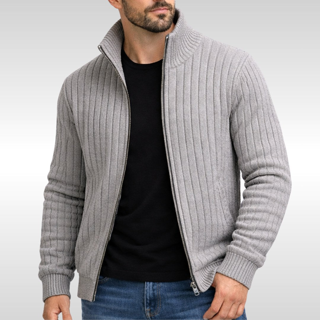 Brandon | Herren-Strickjacke mit Reißverschluss, edles Strickmodell | Nomadnts | Marineblau