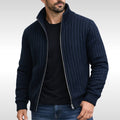 Brandon | Herren-Strickjacke mit Reißverschluss, edles Strickmodell | Nomadnts | Schwarz