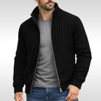 Brandon | Herren-Strickjacke mit Reißverschluss, edles Strickmodell | Nomadnts | Grau