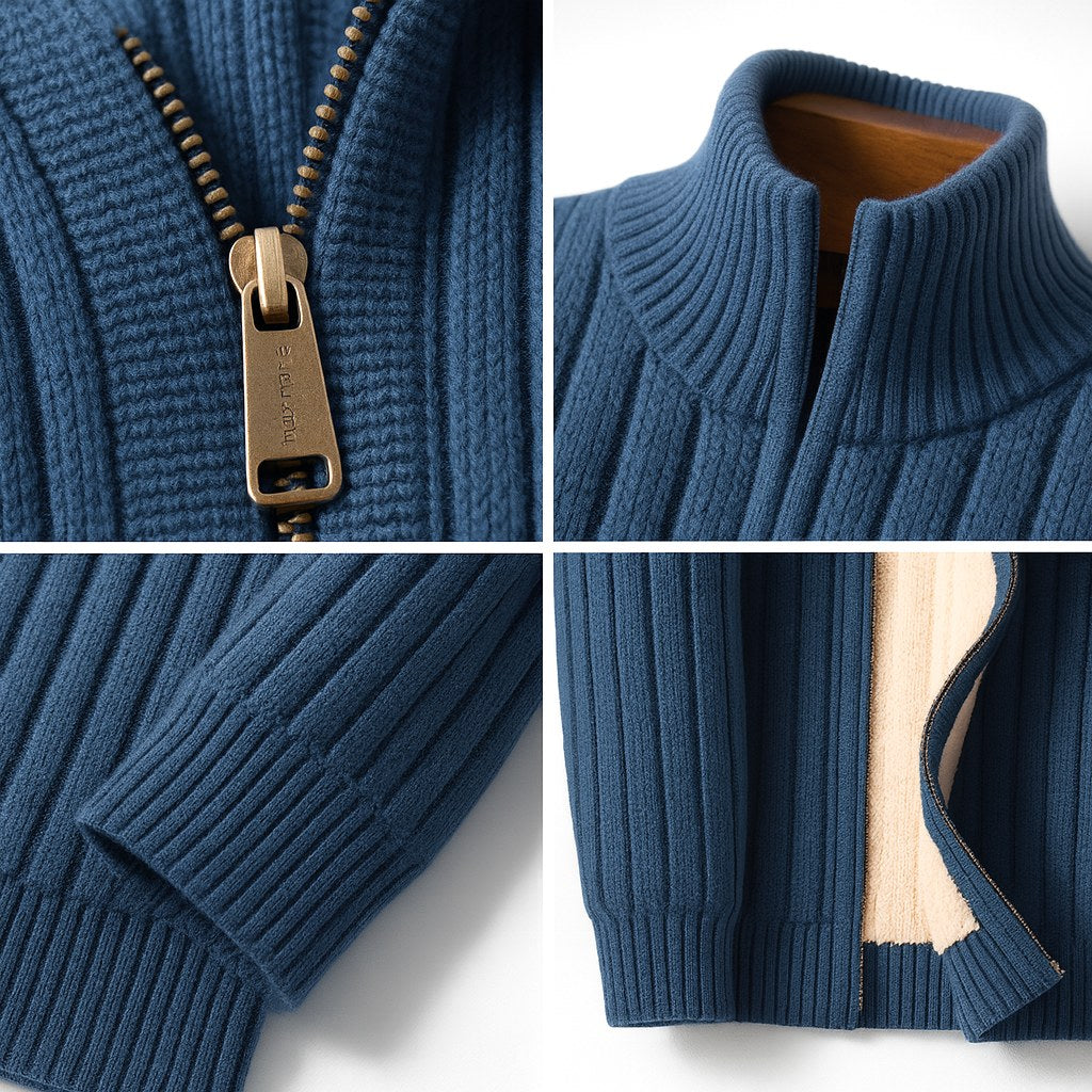 Brandon | Herren-Strickjacke mit Reißverschluss, edles Strickmodell | Nomadnts
