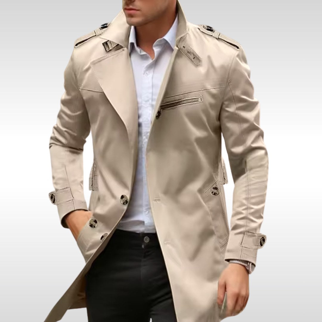 Brett | Klassischer Damen-Trenchcoat, taillierter Herbstmantel | Nomadnts | Blau
