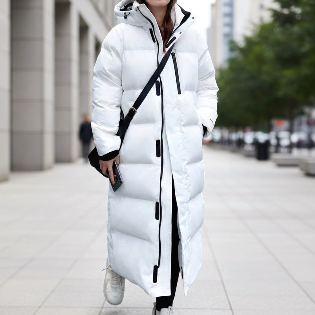 Brigitte | Damen wasserdichte gesteppte Parka-Jacke, langer Wintermantel mit Kapuze | Nomadnts | Nomadnts