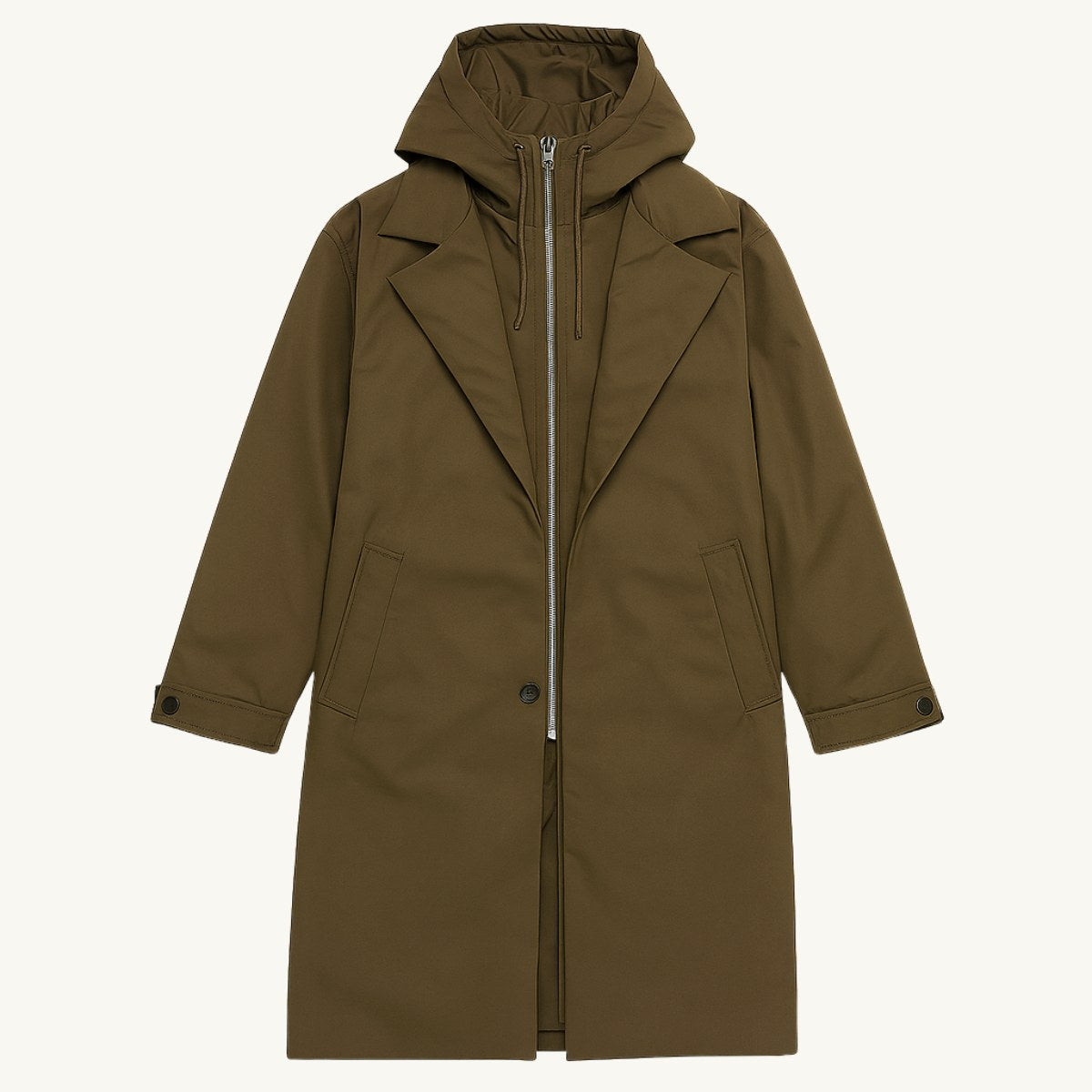 Brody | Wasserdichter Herren-Parka mit Kapuze, langer Regenmantel | Nomadnts