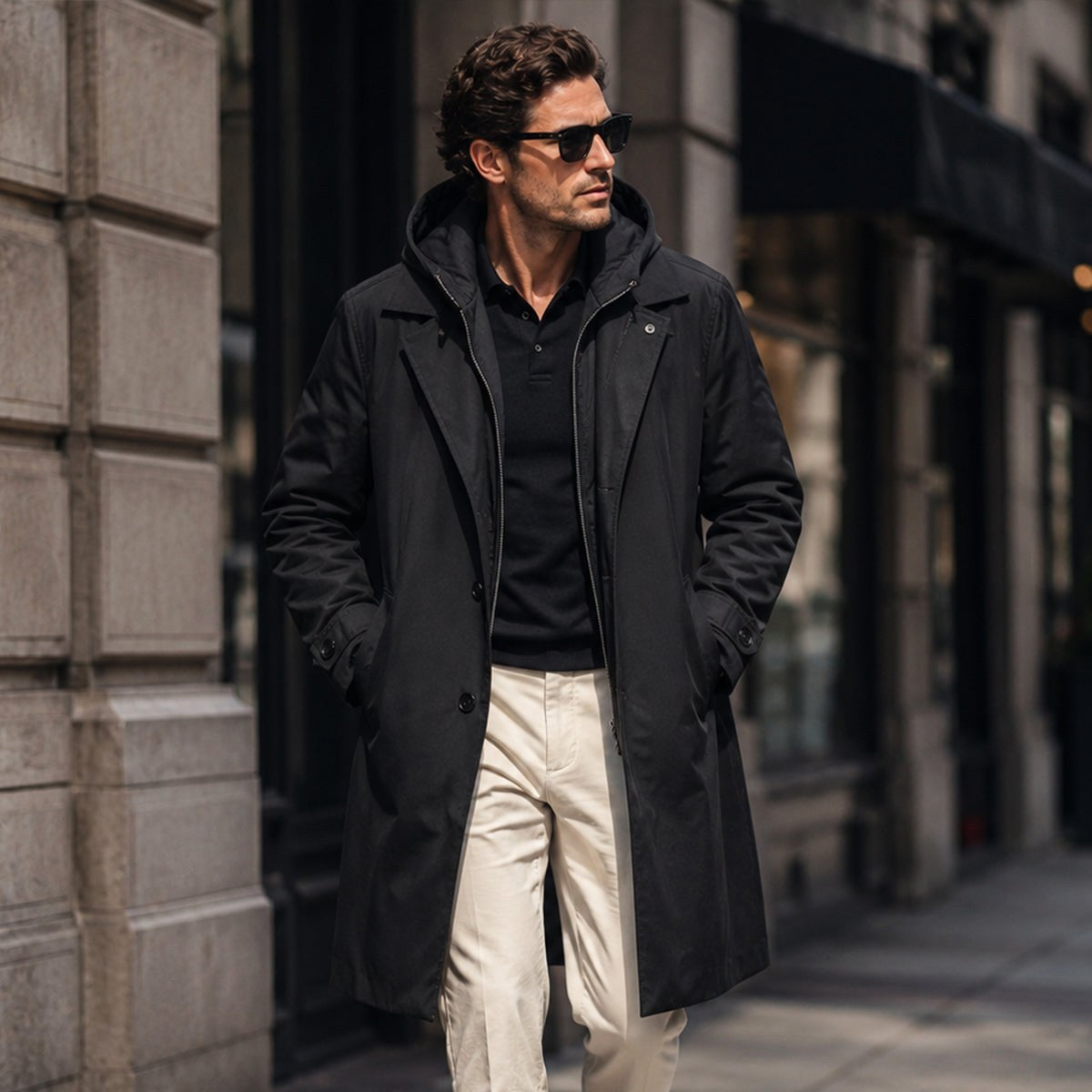Brody | Wasserdichter Herren-Parka mit Kapuze, langer Regenmantel | Nomadnts