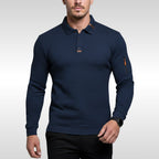 Bruno | Herren-Poloshirt mit Signature-Kragen und Arm-Reißverschluss, Elegantes Poloshirt | Nomad NTS | Blue