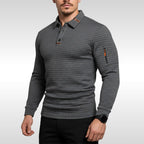 Bruno | Herren-Poloshirt mit Signature-Kragen und Arm-Reißverschluss, Elegantes Poloshirt | Nomad NTS | Grey