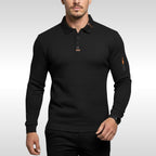 Bruno | Herren-Poloshirt mit Signature-Kragen und Arm-Reißverschluss, Elegantes Poloshirt | Nomad NTS | Black