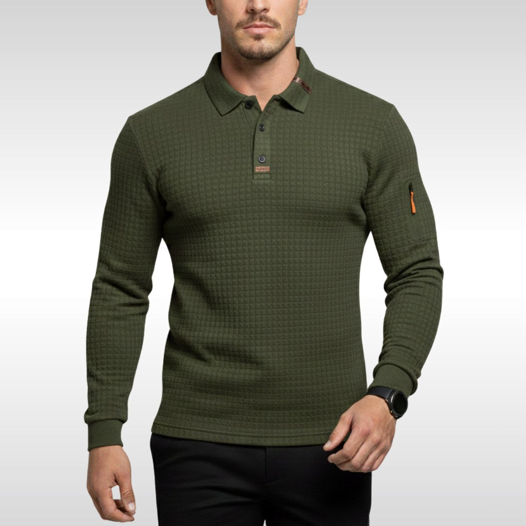 Bruno | Herren-Poloshirt mit Signature-Kragen und Arm-Reißverschluss, Elegantes Poloshirt | Nomad NTS | Green