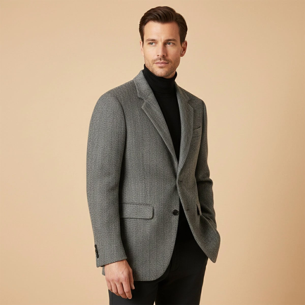 Bryce | Klassischer Herren-Blazer aus Tweed mit Fischgrätmuster, taillierte, elegante Jacke | Nomadnts