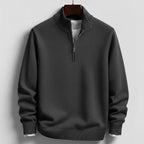 Burkhard | Herrenpullover mit Reißverschluss, Strukturierter Pullover | Nomad NTS | Light Gray