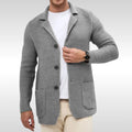 Caleb | Strickjacke für Herren mit Strukturmuster, lässige Alltags-Strickjacke | Nomadnts | Grau