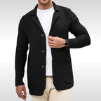 Caleb | Strickjacke für Herren mit Strukturmuster, lässige Alltags-Strickjacke | Nomadnts | Schwarz