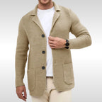 Caleb | Herren-Strickjacke mit Strukturmuster, leger geschnittene Alltags-Strickjacke | Nomadnts | Blau