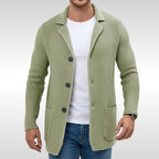 Caleb | Herren-Strickjacke mit Strukturmuster, leger geschnittene Alltags-Strickjacke | Nomadnts | Grün