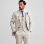 Callum | Herren Leinen-Dreiteiler mit Weste, tailliert geschnittener Anzug mit Blazer | Nomadnts | Nomadnts