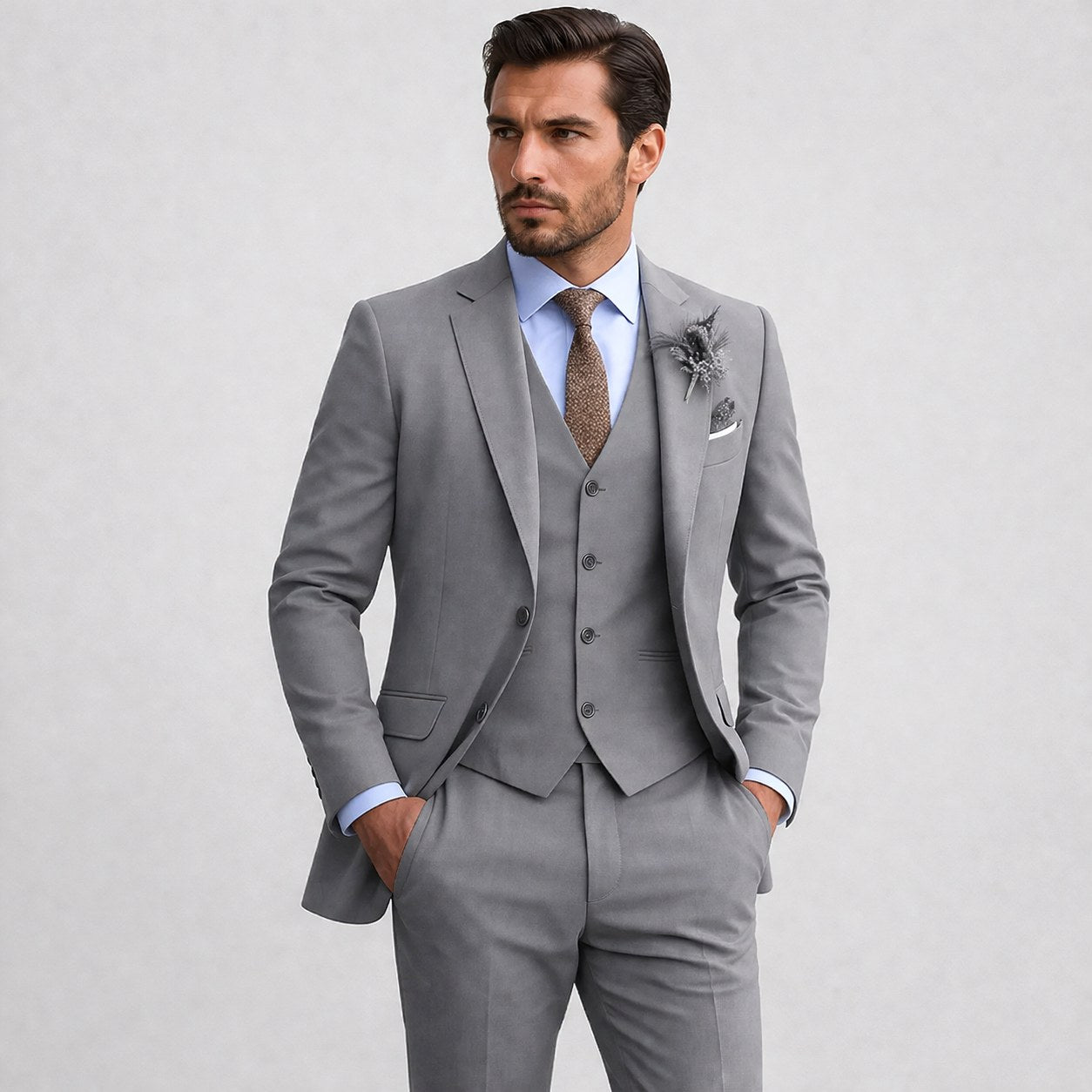 Callum | Herren Leinen-Dreiteiler mit Weste, tailliert geschnittener Anzug mit Blazer | Nomadnts | Nomadnts