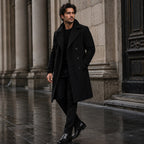 Carson | Zweireihiger Woll-Trenchcoat für Herren, langer, taillierter Mantel | Nomadnts