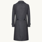 Carson | Zweireihiger Woll-Trenchcoat für Herren, langer, taillierter Mantel | Nomadnts | Hellgrau