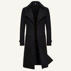 Carson | Zweireihiger Woll-Trenchcoat für Herren, langer, taillierter Mantel | Nomadnts | Khaki