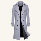 Carson | Zweireihiger Woll-Trenchcoat für Herren, langer, taillierter Mantel | Nomadnts