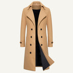 Carson | Zweireihiger Woll-Trenchcoat für Herren, langer, taillierter Mantel | Nomadnts
