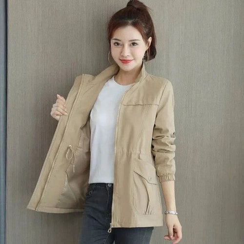 Catherine | Damen leichter wasserdichter Trenchcoat, Herbstmantel mit Kapuze | Nomadnts | Pink
