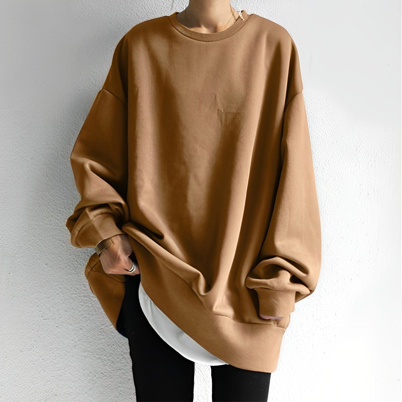 Cecilia | Damen Oversized Strickpullover, strukturierter gemütlicher Pullover | Nomadnts | Brown