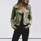 Cheryl | Damen schlanke moderne Jacke, Jacke im Biker-Stil | Nomadnts | Green