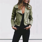 Cheryl | Damen schlanke moderne Jacke, Jacke im Biker-Stil | Nomadnts | Khaki