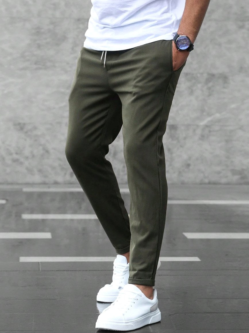 Christian | Herrenhose Slim Fit mit Kordelzug, Dunkelblau Chino-Hose | Nomad NTS | Schwarz