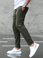 Christian | Herrenhose Slim Fit mit Kordelzug, Dunkelblau Chino-Hose | Nomad NTS | Grau