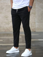 Christian | Herrenhose Slim Fit mit Kordelzug, Dunkelblau Chino-Hose | Nomad NTS