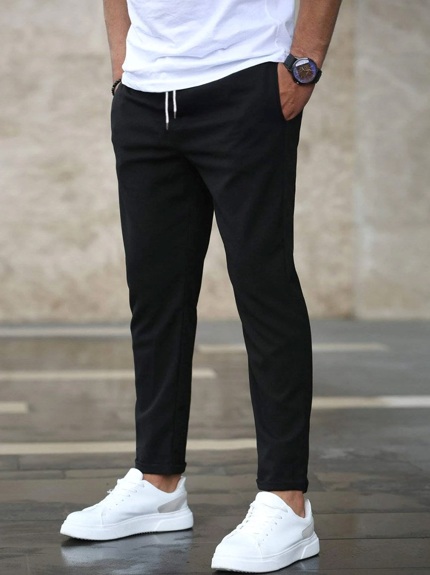 Christian | Herrenhose Slim Fit mit Kordelzug, Dunkelblau Chino-Hose | Nomad NTS