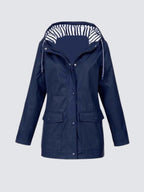 Christine | Damen wasserdichte leichte Windjacke, wasserabweisende Outdoor-Jacke | Nomadnts | Marine Blue