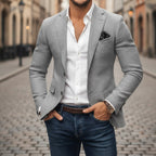Christoph | Herren Slim Fit Sakko Einknopf, Eleganter Blazer | Nomad NTS | Grau