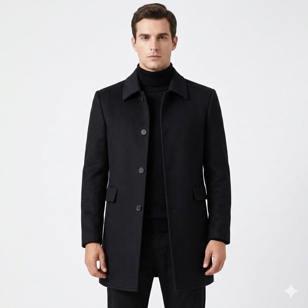 Christopher | Herren klassischer Wollmantel, tailliert geschnittener eleganter Mantel | Nomadnts | Nomadnts