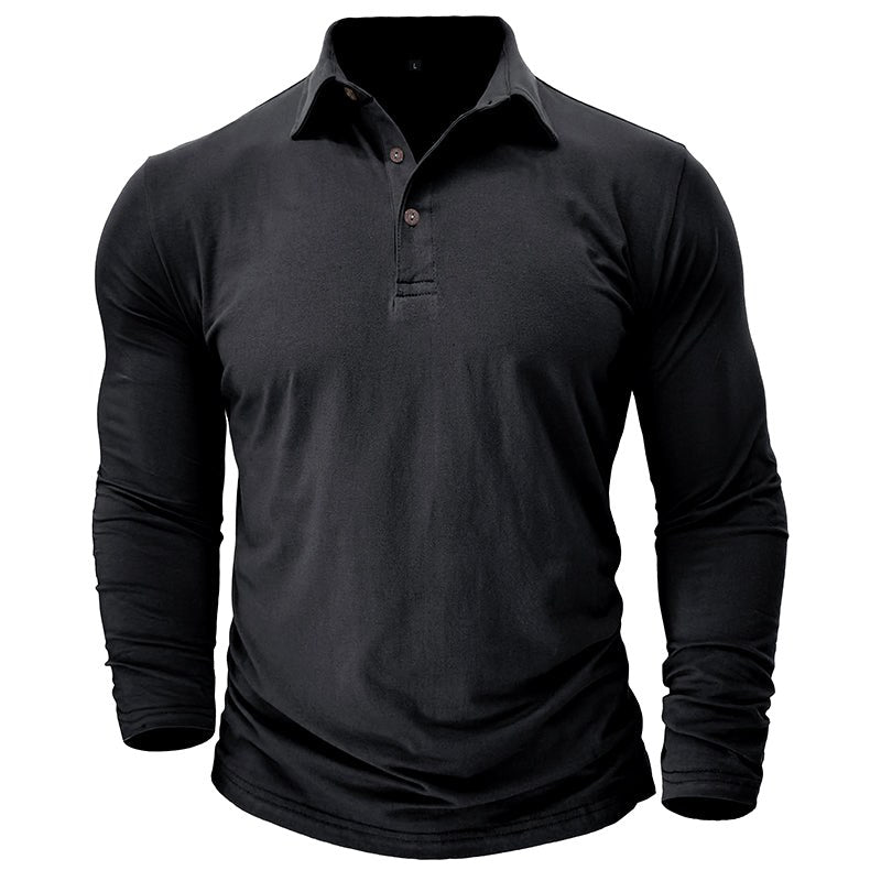 Claus | Herren Langarm-Poloshirt, Modernes Poloshirt | Nomad NTS | White