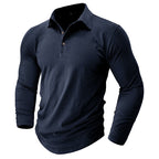 Claus | Herren Langarm-Poloshirt, Modernes Poloshirt | Nomad NTS | Navy Blue