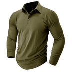 Claus | Herren Langarm-Poloshirt, Modernes Poloshirt | Nomad NTS | Military Green