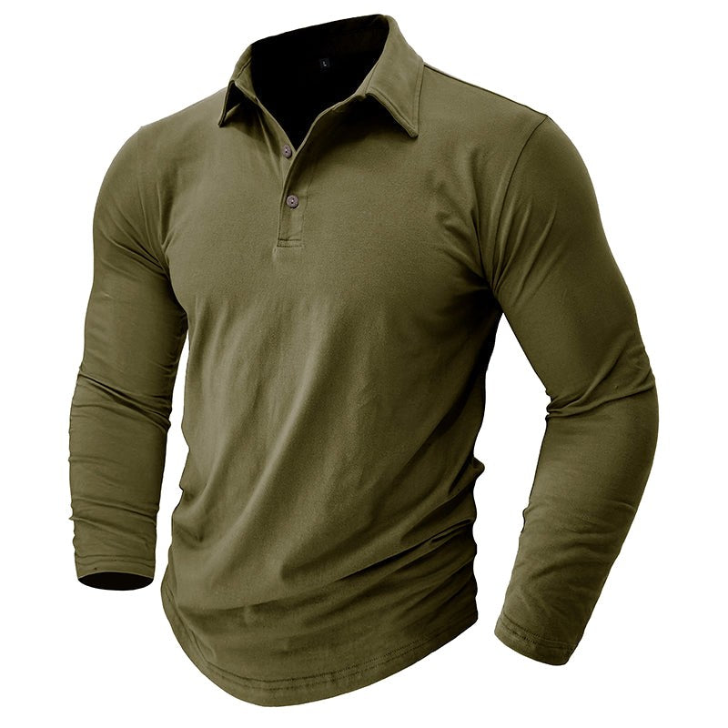 Claus | Herren Langarm-Poloshirt, Modernes Poloshirt | Nomad NTS | Military Green