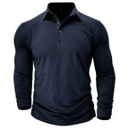 Claus | Herren Langarm-Poloshirt, Modernes Poloshirt | Nomad NTS | Light Gray