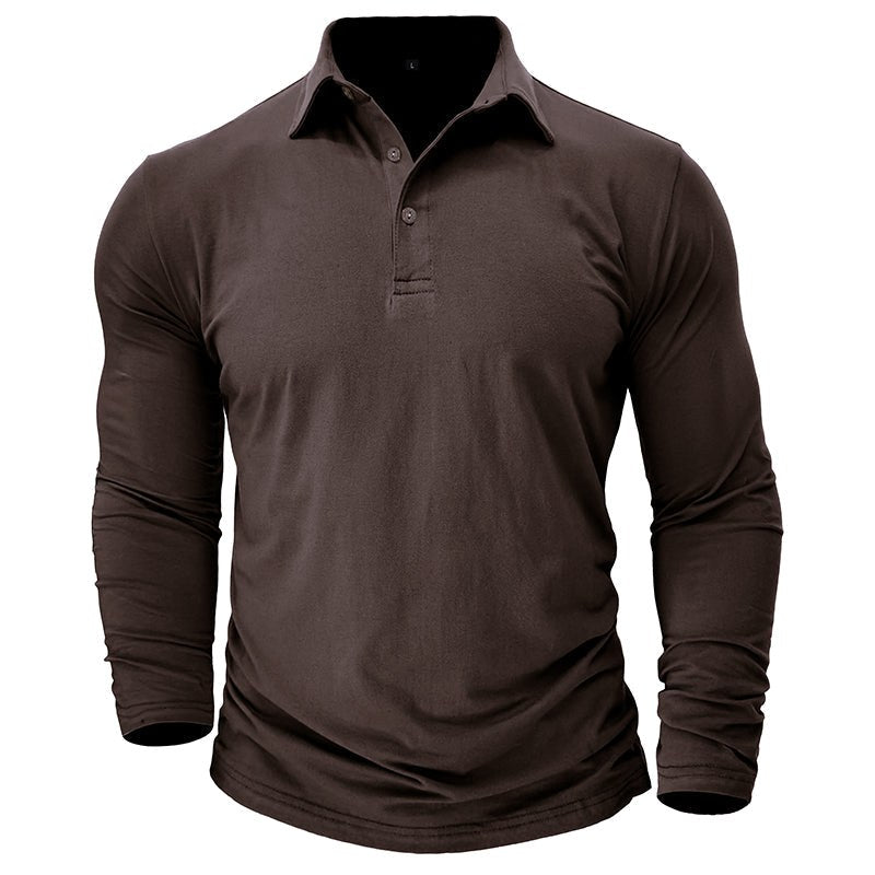 Claus | Herren Langarm-Poloshirt, Modernes Poloshirt | Nomad NTS | Mustard