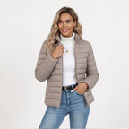 Clemence | Damen leichte Steppjacke, schmal geschnittene Reißverschluss-Jacke | Nomadnts | Grey